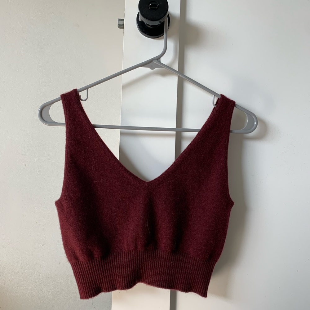 Naadam wine colored cashmere tank